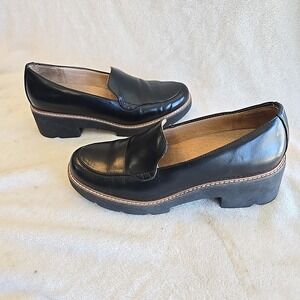Naturalizer Cabaret Faux Leather Loafers Shoes Padded Insole Black 8.5M